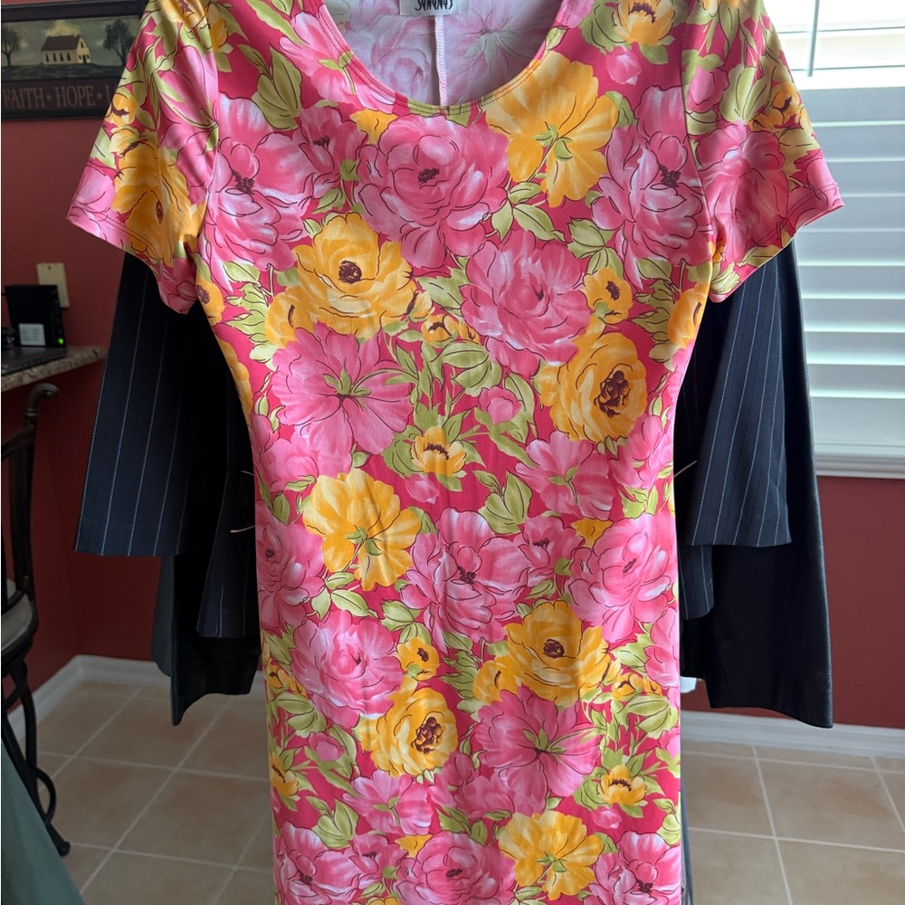Floral Pink and Yellow Dress
